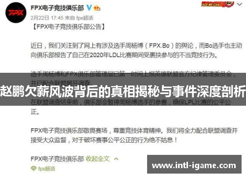 赵鹏欠薪风波背后的真相揭秘与事件深度剖析 赵鹏欠薪风波背后的真相揭秘与事件深度剖析